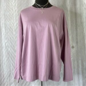 Old Navy Vintage Long Sleeve Crewneck Tee - Pink - Size XL